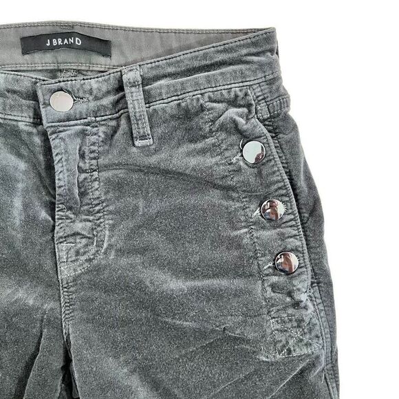 J. Brand Zion Velvet Crop Skinny Jeans in Asphalt Size 26 - Picture 9 of 14